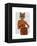 Fox in Orange, Portrait-Fab Funky-Framed Stretched Canvas