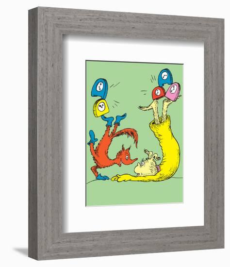 Fox in Socks (on green)-Theodor (Dr. Seuss) Geisel-Framed Art Print