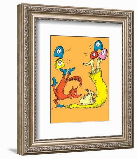 Fox in Socks (on orange)-Theodor (Dr. Seuss) Geisel-Framed Art Print