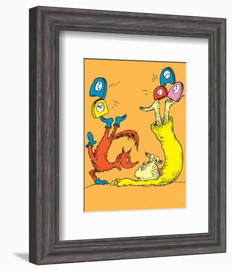 Fox in Socks (on orange)-Theodor (Dr. Seuss) Geisel-Framed Art Print