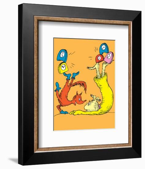 Fox in Socks (on orange)-Theodor (Dr. Seuss) Geisel-Framed Art Print