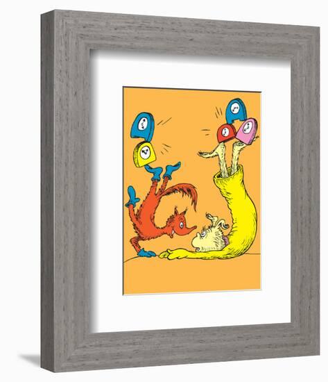 Fox in Socks (on orange)-Theodor (Dr. Seuss) Geisel-Framed Art Print