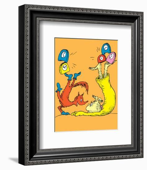 Fox in Socks (on orange)-Theodor (Dr. Seuss) Geisel-Framed Art Print