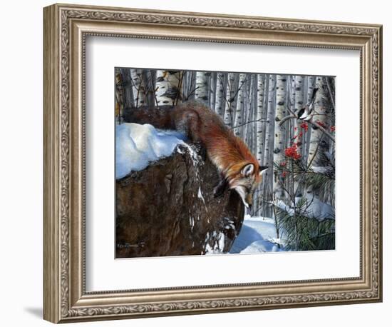 Fox in Winter-Kevin Daniel-Framed Art Print