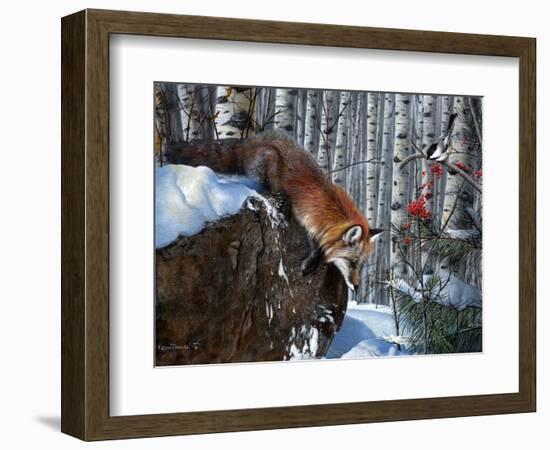 Fox in Winter-Kevin Daniel-Framed Art Print