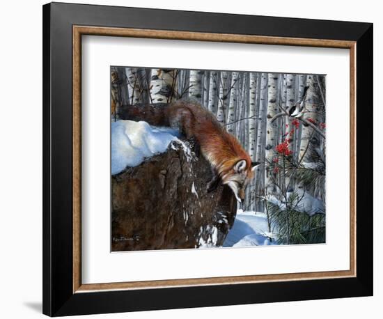 Fox in Winter-Kevin Daniel-Framed Art Print