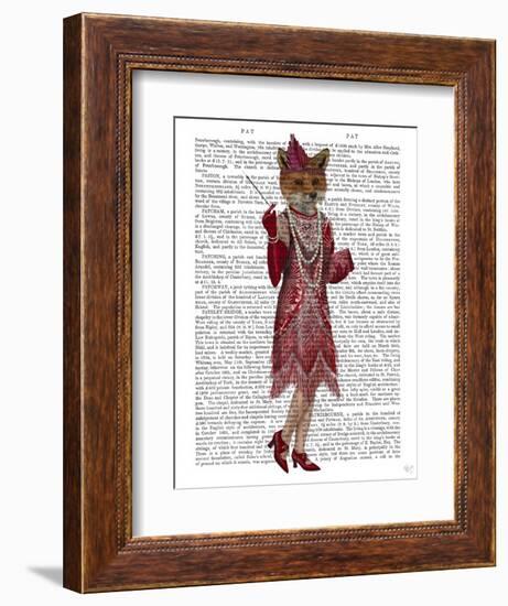 Fox Lady 1920s Flapper-Fab Funky-Framed Art Print