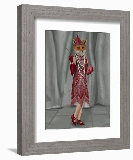 Fox Lady 1920s Flapper-Fab Funky-Framed Art Print