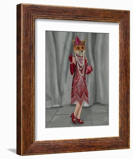 Fox Lady 1920s Flapper-Fab Funky-Framed Art Print