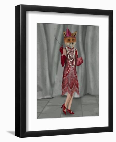 Fox Lady 1920s Flapper-Fab Funky-Framed Art Print