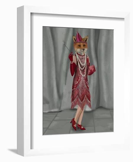 Fox Lady 1920s Flapper-Fab Funky-Framed Art Print