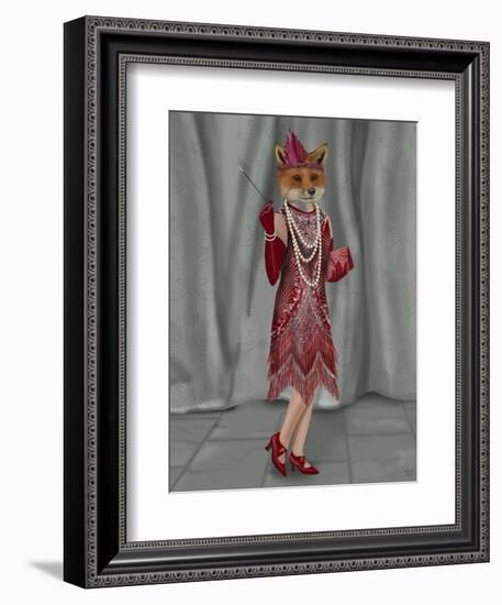 Fox Lady 1920s Flapper-Fab Funky-Framed Art Print