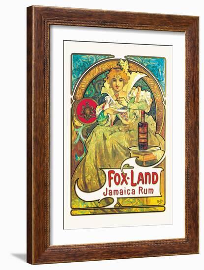 Fox-Land Jamaica Rum-Alphonse Mucha-Framed Premium Giclee Print