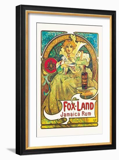 Fox-Land Jamaica Rum-Alphonse Mucha-Framed Premium Giclee Print
