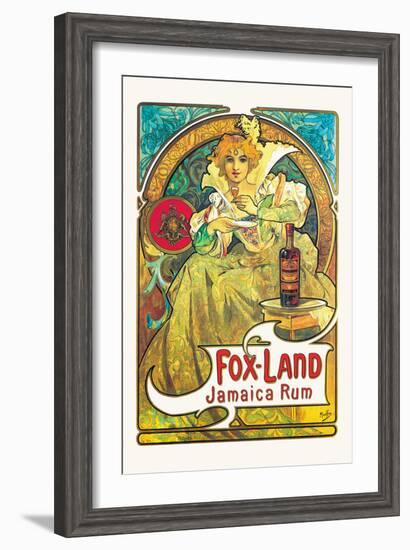 Fox-Land Jamaica Rum-Alphonse Mucha-Framed Art Print