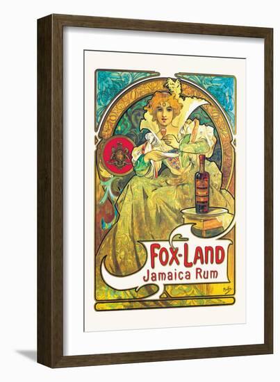 Fox-Land Jamaica Rum-Alphonse Mucha-Framed Art Print