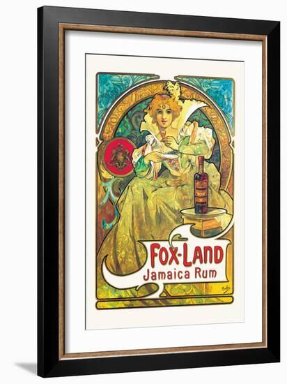 Fox-Land Jamaica Rum-Alphonse Mucha-Framed Art Print