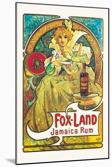 Fox-Land Jamaica Rum-Alphonse Mucha-Mounted Art Print