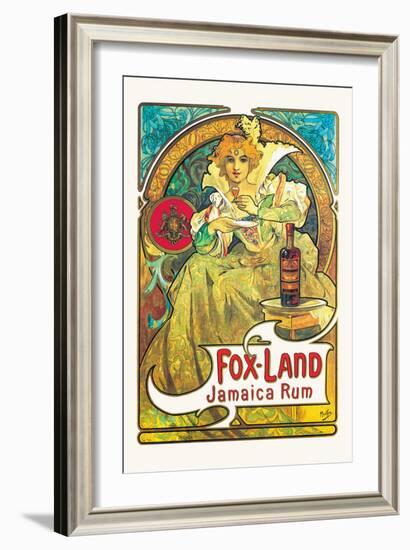 Fox-Land Jamaica Rum-Alphonse Mucha-Framed Art Print