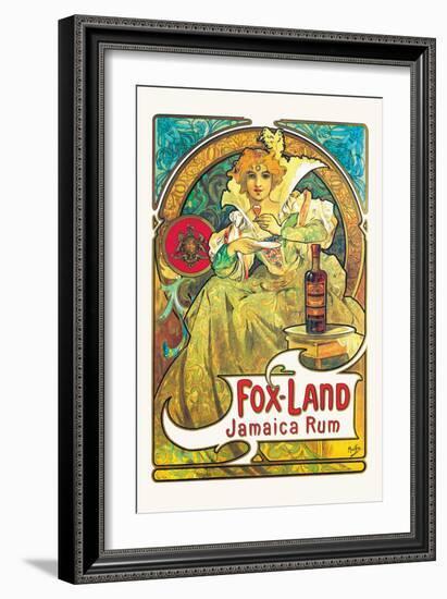 Fox-Land Jamaica Rum-Alphonse Mucha-Framed Art Print