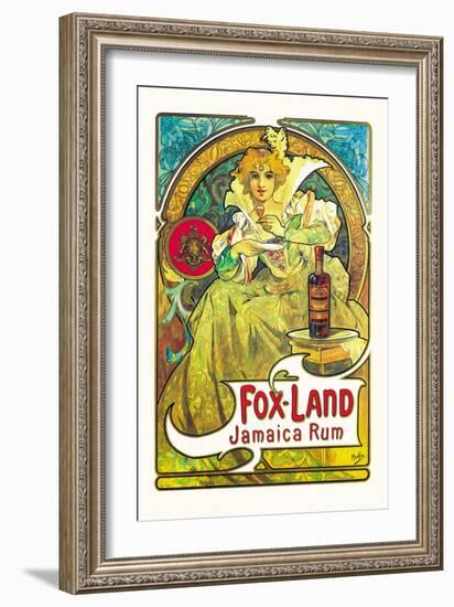 Fox-Land Jamaica Rum-Alphonse Mucha-Framed Art Print