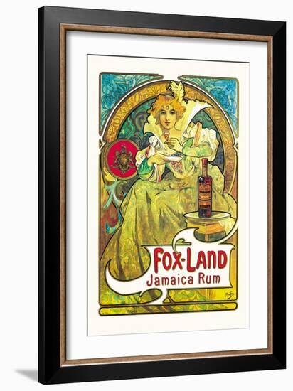 Fox-Land Jamaica Rum-Alphonse Mucha-Framed Art Print