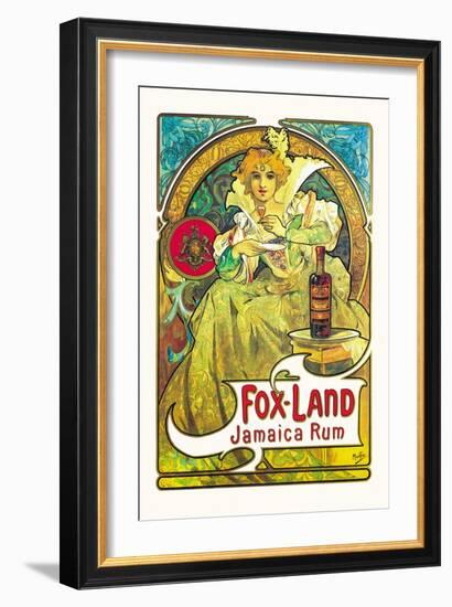 Fox-Land Jamaica Rum-Alphonse Mucha-Framed Art Print