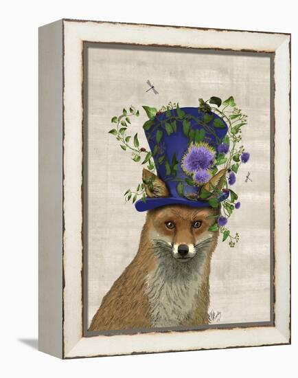Fox Mad Hatter-Fab Funky-Framed Stretched Canvas