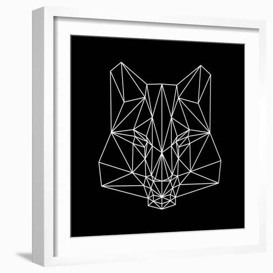 Fox on Black-Lisa Kroll-Framed Art Print