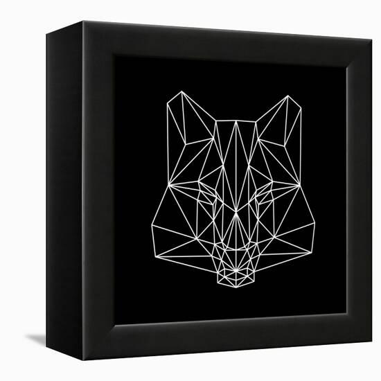 Fox on Black-Lisa Kroll-Framed Stretched Canvas