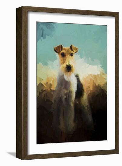 Fox Terrier on Alert-Jai Johnson-Framed Giclee Print