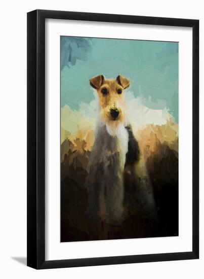 Fox Terrier on Alert-Jai Johnson-Framed Giclee Print