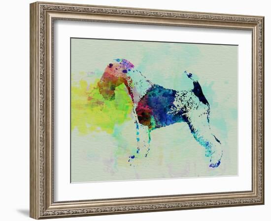 Fox Terrier Watercolor-NaxArt-Framed Art Print