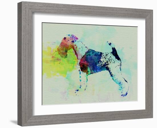 Fox Terrier Watercolor-NaxArt-Framed Art Print