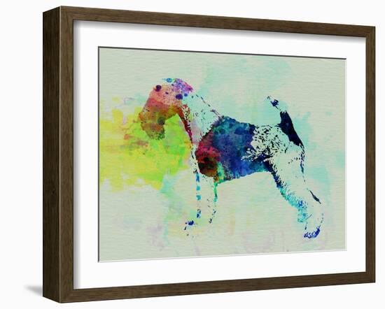 Fox Terrier Watercolor-NaxArt-Framed Art Print