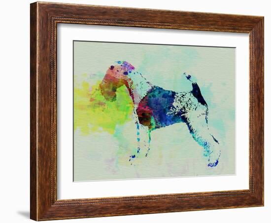 Fox Terrier Watercolor-NaxArt-Framed Art Print