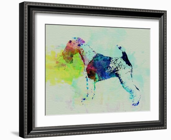 Fox Terrier Watercolor-NaxArt-Framed Art Print