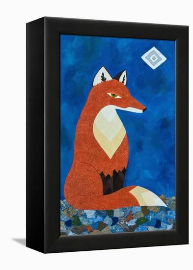 Fox under Diamond Moon-Casey Craig-Framed Stretched Canvas