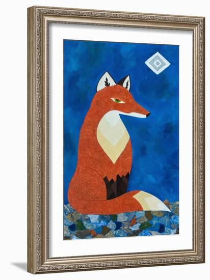 Fox under Diamond Moon-Casey Craig-Framed Art Print