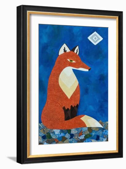 Fox under Diamond Moon-Casey Craig-Framed Art Print