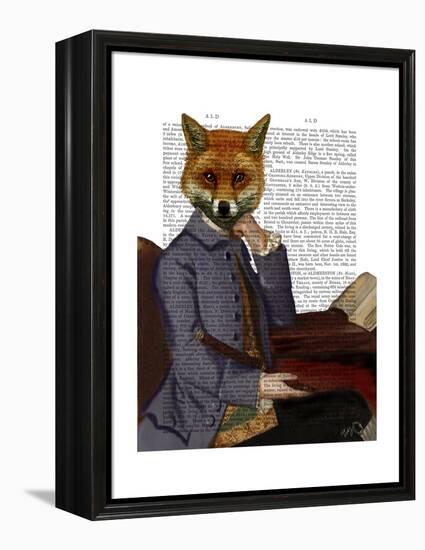 Fox with Flute-Fab Funky-Framed Stretched Canvas