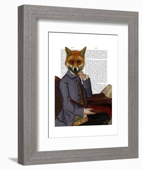 Fox with Flute-Fab Funky-Framed Art Print