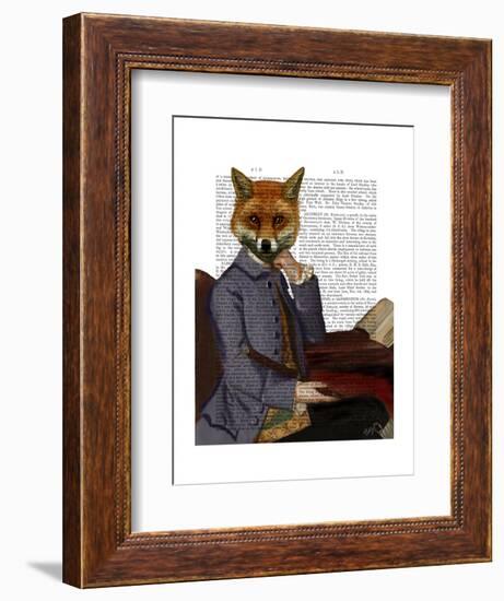 Fox with Flute-Fab Funky-Framed Art Print