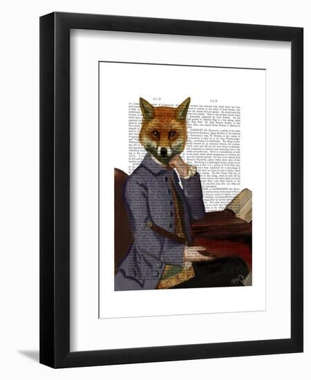 Fox with Flute-Fab Funky-Framed Art Print