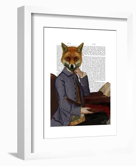 Fox with Flute-Fab Funky-Framed Art Print