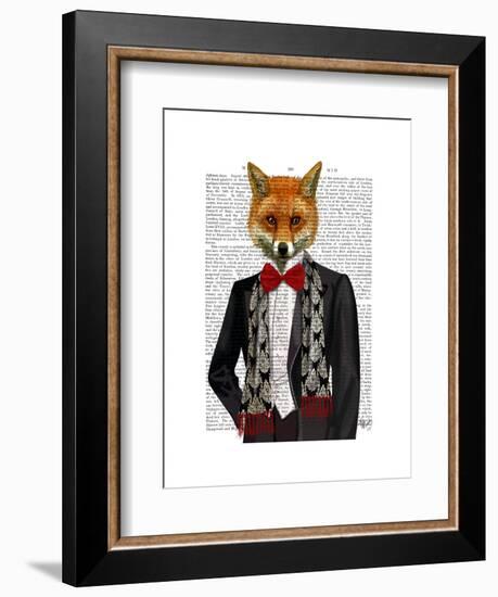 Fox with Red Bow Tie-Fab Funky-Framed Art Print