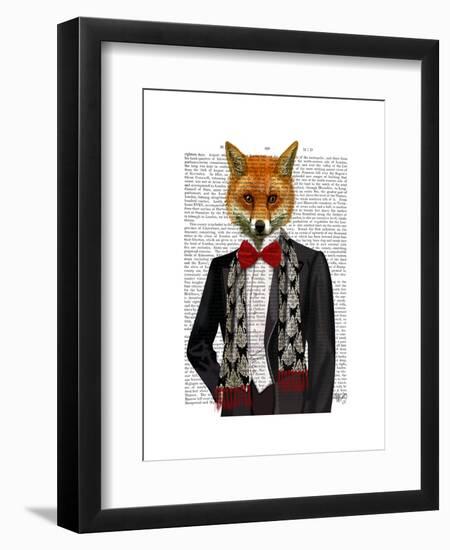 Fox with Red Bow Tie-Fab Funky-Framed Art Print