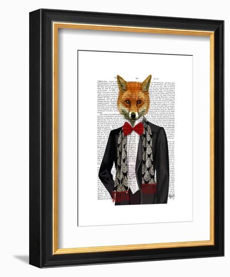 Fox with Red Bow Tie-Fab Funky-Framed Art Print