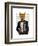 Fox with Red Bow Tie-Fab Funky-Framed Premium Giclee Print