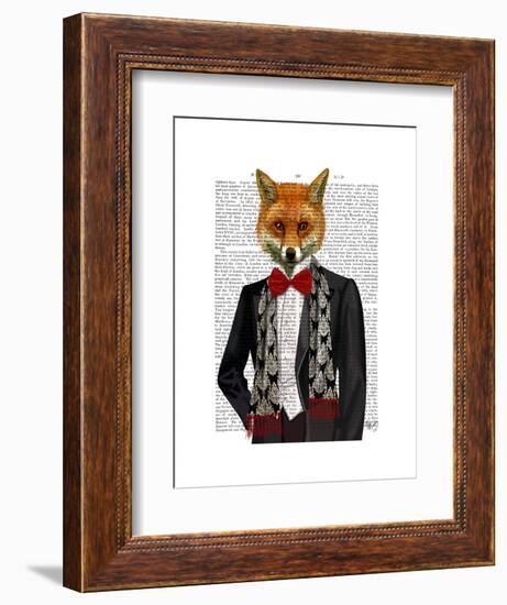Fox with Red Bow Tie-Fab Funky-Framed Premium Giclee Print